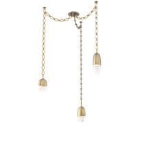 Hammerton SNB0079-03-GB-PC-CH2-L3 - Pebble Multi Light Pendant Gilded Brass