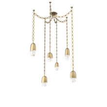Hammerton SNB0079-06-GB-PC-CH2-L3 - Pebble Multi Light Pendant Gilded Brass