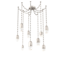 Hammerton SNB0079-09-BS-PC-CH3-L3 - Pebble Multi Light Pendant Beige Silver