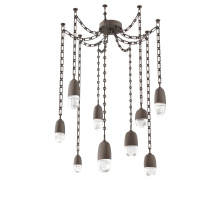 Hammerton SNB0079-09-FB-PC-CH3-L3 - Pebble Multi Light Pendant Flat Bronze