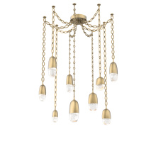 Hammerton SNB0079-09-GB-PC-CH2-L3 - Pebble Multi Light Pendant Gilded Brass