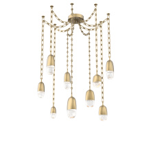 Hammerton SNB0079-09-GB-PC-CH3-L3 - Pebble Multi Light Pendant Gilded Brass