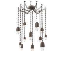 Hammerton SNB0079-12-FB-PC-CH1-L3 - Pebble Multi Light Pendant Flat Bronze