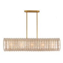 Kalco 522661OL - Fractal 52-in 10 Light (40-watt) Oxidized Gold Leaf Linear Pendant