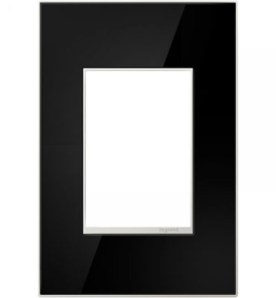 adorne® Mirror Black One-Gang-Plus Screwless Wall Plate