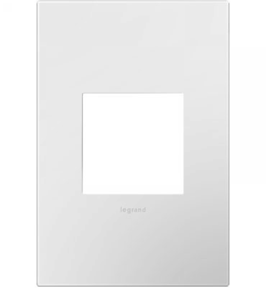 Adorne® Gloss White-on-White One-Gang Screwless Wall Plate with Microban®