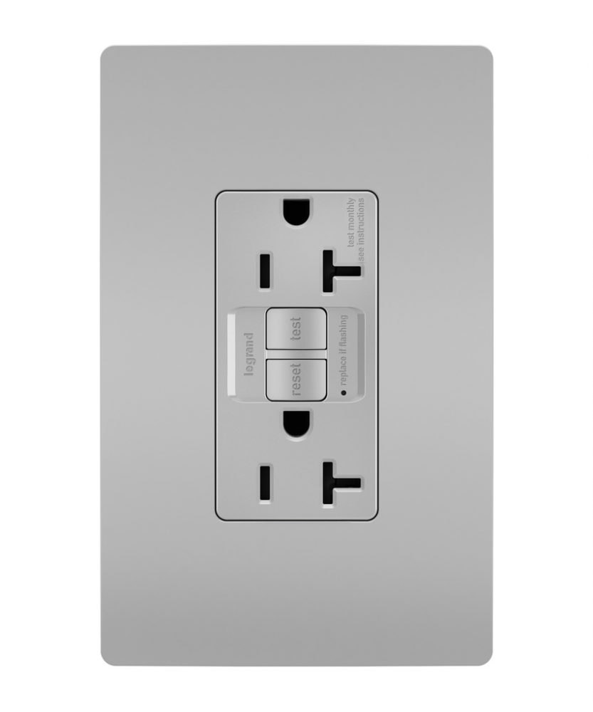 radiant? Spec Grade 20A Self Test GFCI Receptacle, Gray