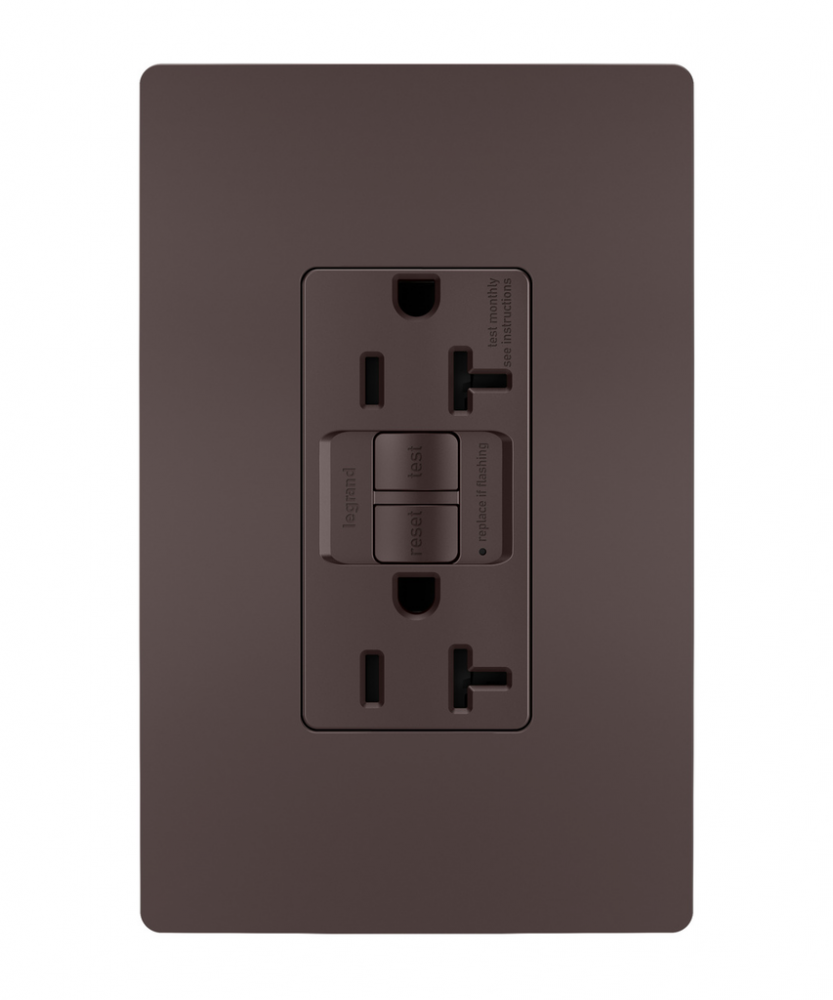 radiant? Spec Grade 20A Tamper Resistant Self Test GFCI Receptacle, Dark Bronze