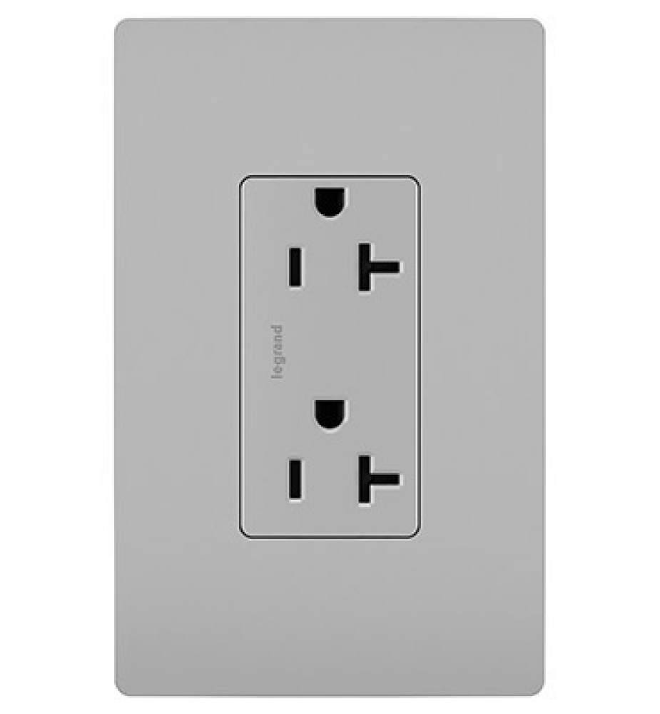 radiant? Spec Grade 20A Tamper-Resistant Receptacle, Gray