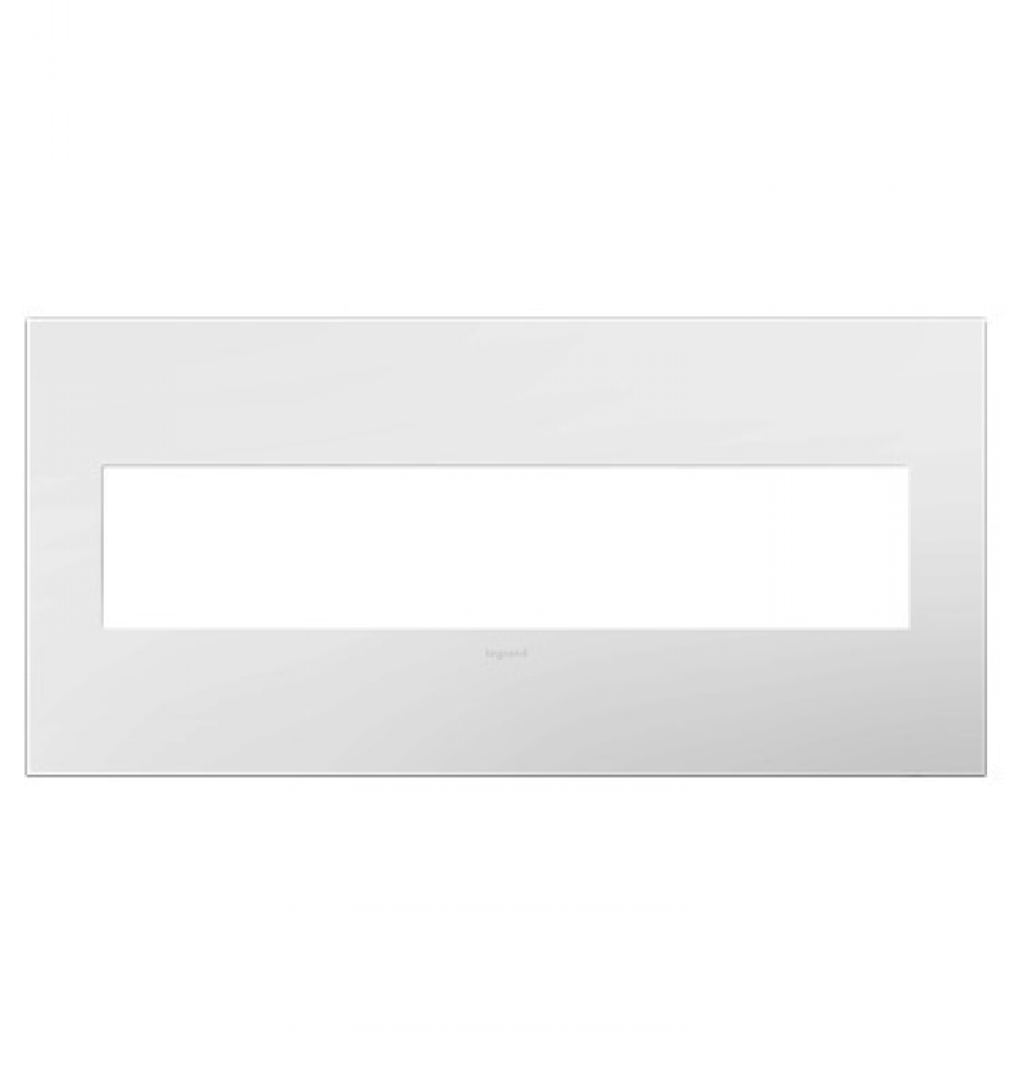 Adorne® Gloss White-on-White Five-Gang Screwless Wall Plate with Microban®