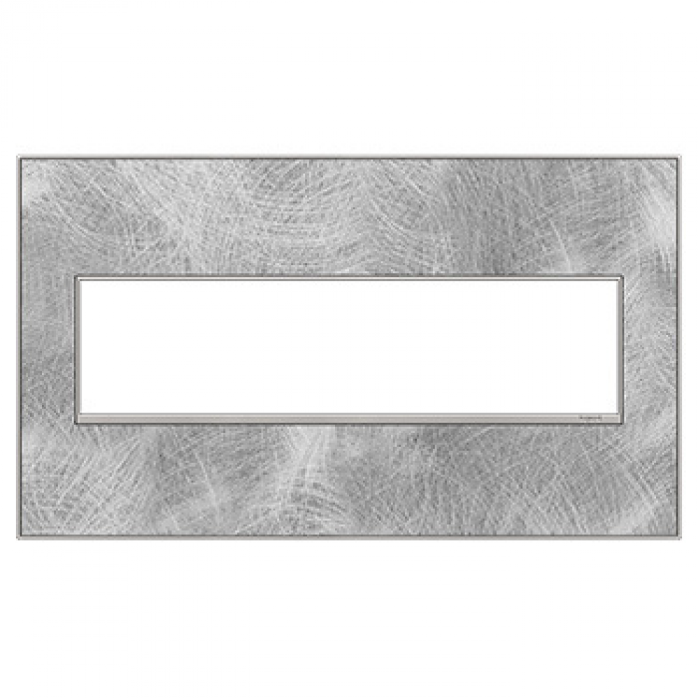 Adorne® Spiraled Stainless Four-Gang Screwless Wall Plate