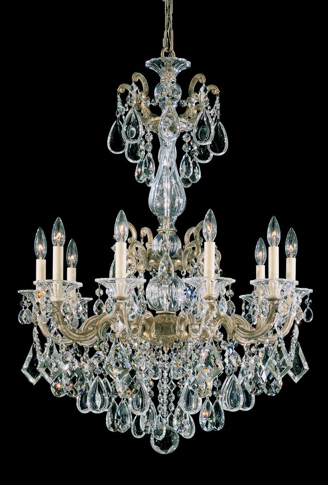 La Scala 10 Light 120V Chandelier in Heirloom Gold with Clear Radiance Crystal