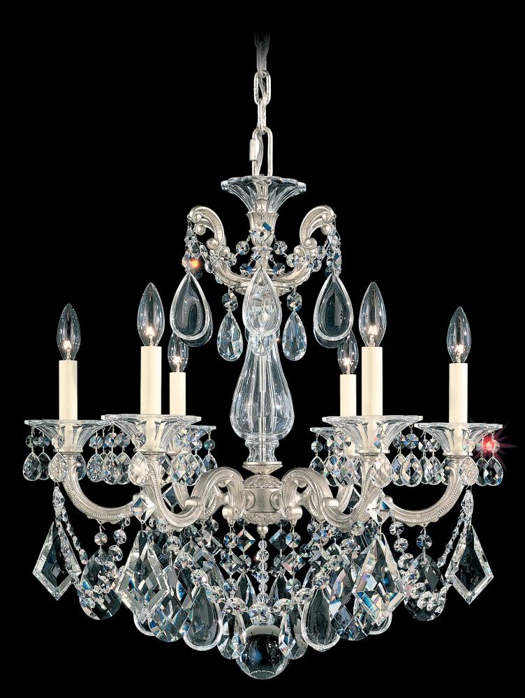 La Scala 6 Light 120V Chandelier in Heirloom Bronze with Clear Radiance Crystal