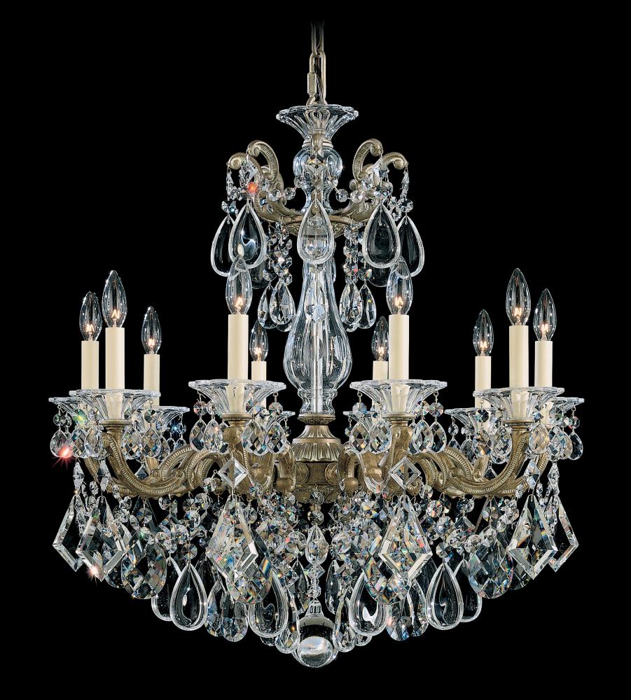 La Scala 10 Light 120V Chandelier in French Gold with Clear Radiance Crystal