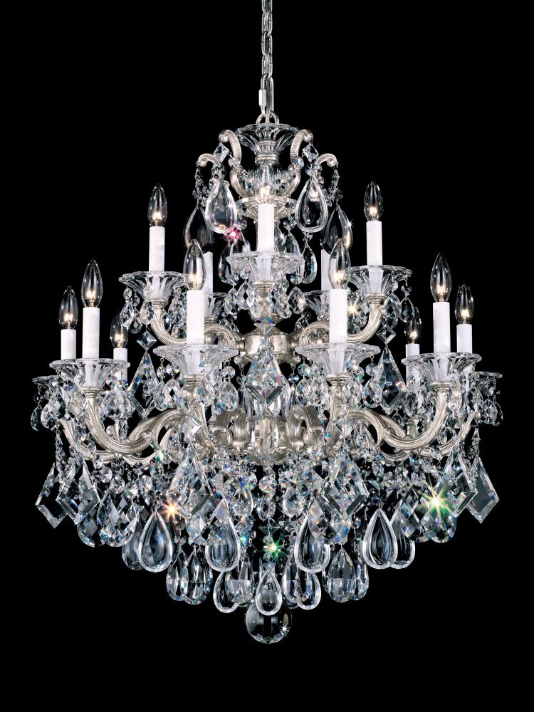 La Scala 15 Light 120V Chandelier in Heirloom Bronze with Clear Radiance Crystal