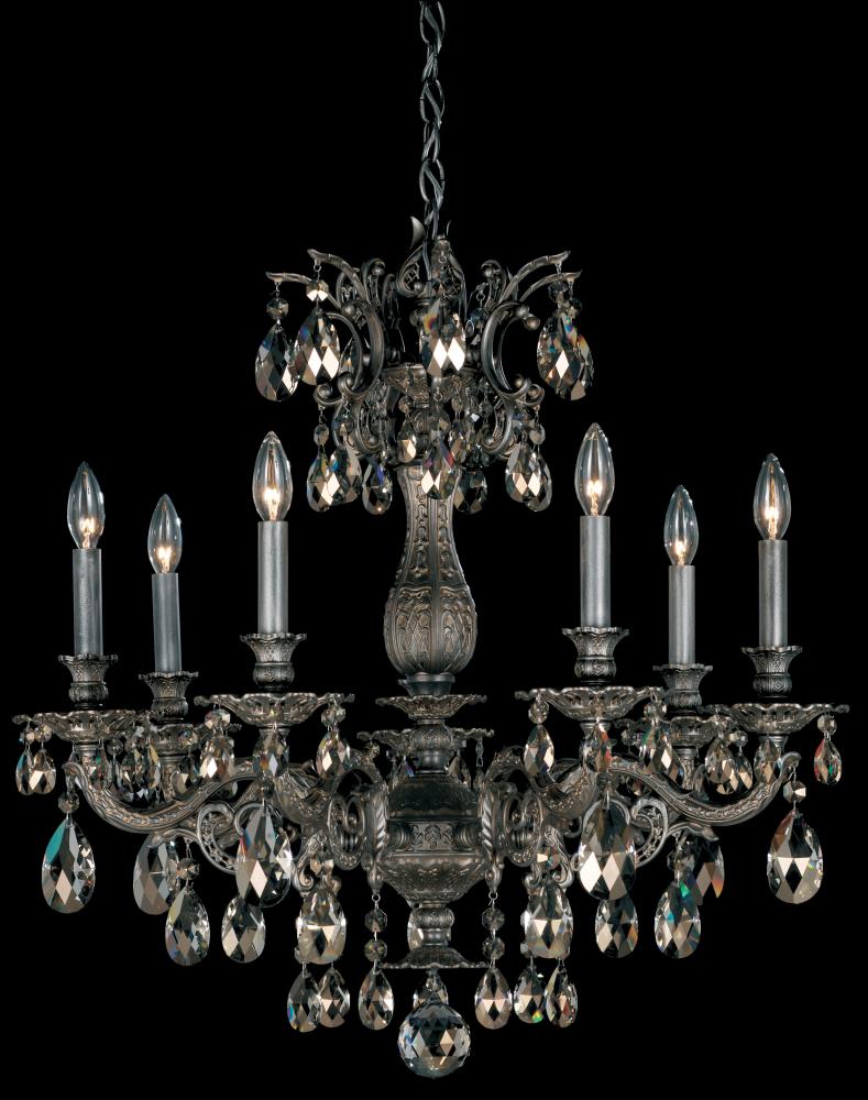 Milano 7 Light 120V Chandelier in Heirloom Gold with Clear Radiance Crystal