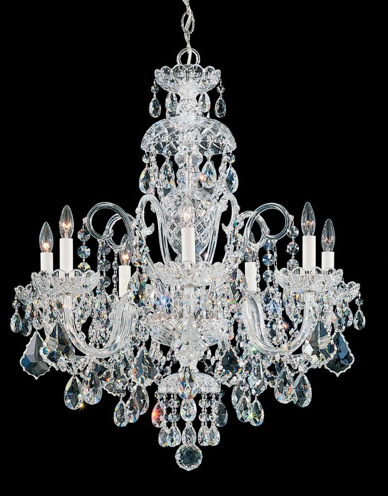 Olde World 7 Light 120V Chandelier in Polished Silver with Clear Radiance Crystal