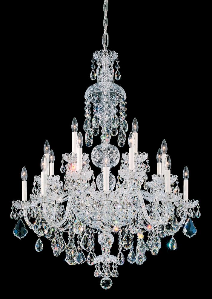 Olde World 25 Light 120V Chandelier in Polished Silver with Clear Radiance Crystal