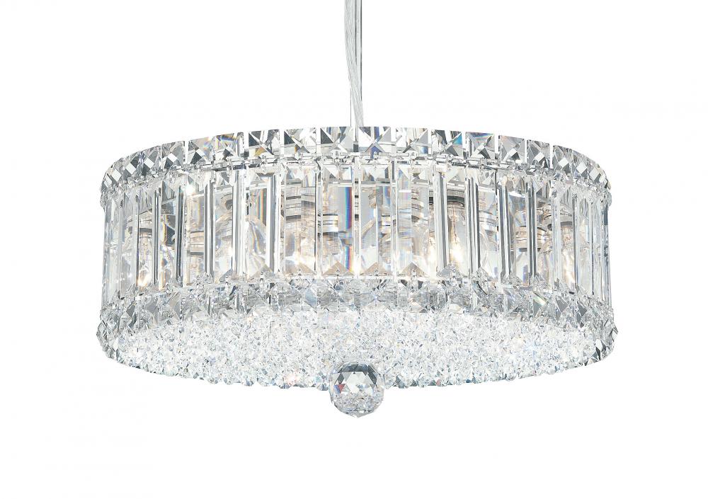 Plaza 9 Light 120V Pendant in Polished Stainless Steel with Optic Crystal