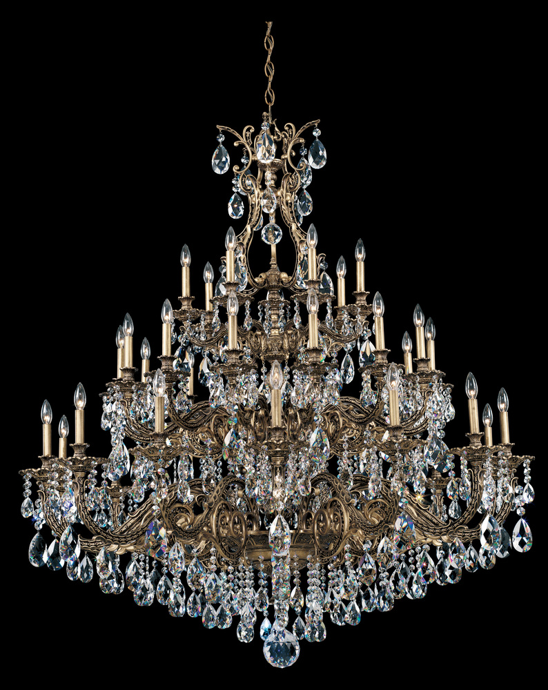 Sophia 35 Light 120V Chandelier in Heirloom Bronze with Clear Heritage Handcut Crystal