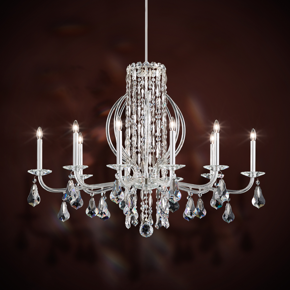 Siena 10 Light 120V Chandelier in White with Heritage Handcut Crystal