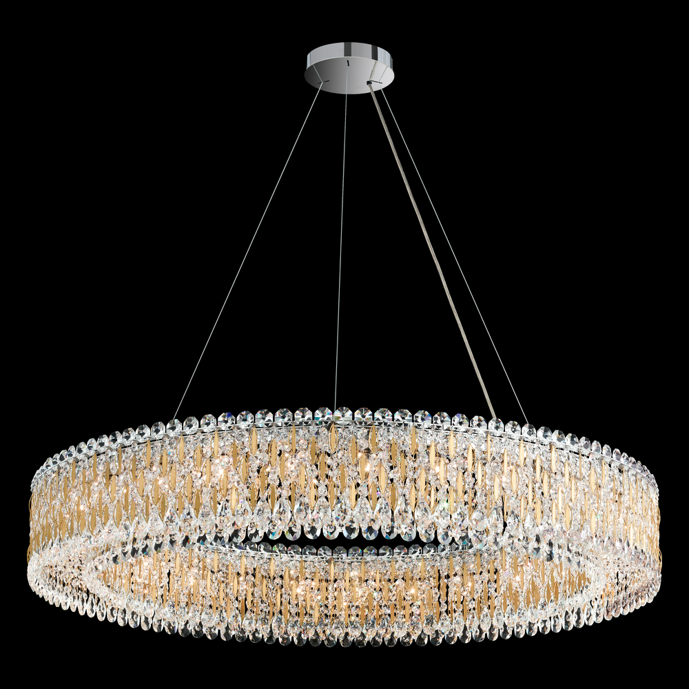 Sarella 27 Light 120V Pendant in White with Clear Radiance Crystal