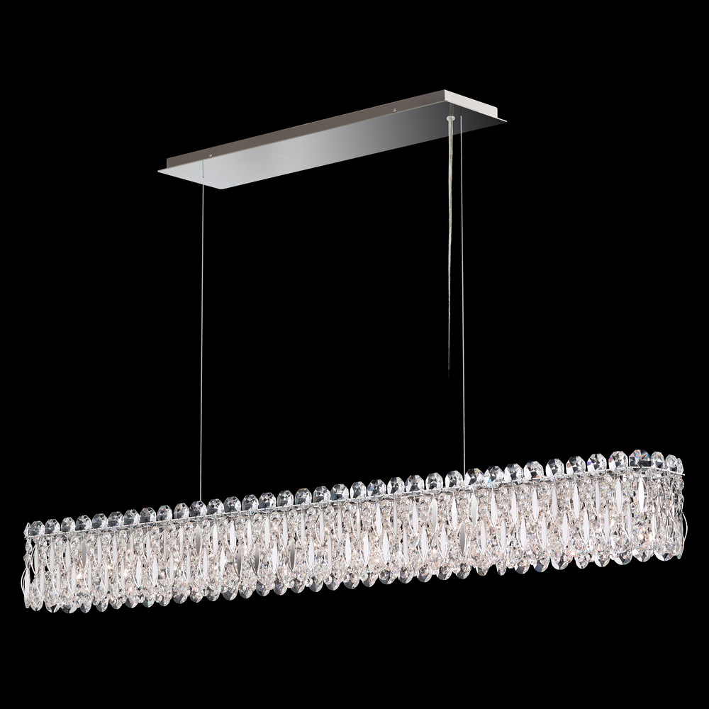 Sarella 11 Light 120V Linear Pendant in White with Clear Radiance Crystal