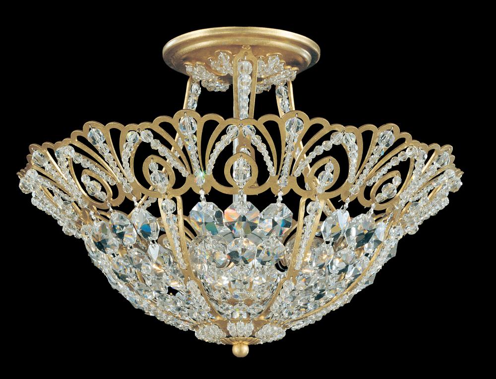 Rivendell 5 Light 120V Flush Mount in Etruscan Gold with Clear Radiance Crystal