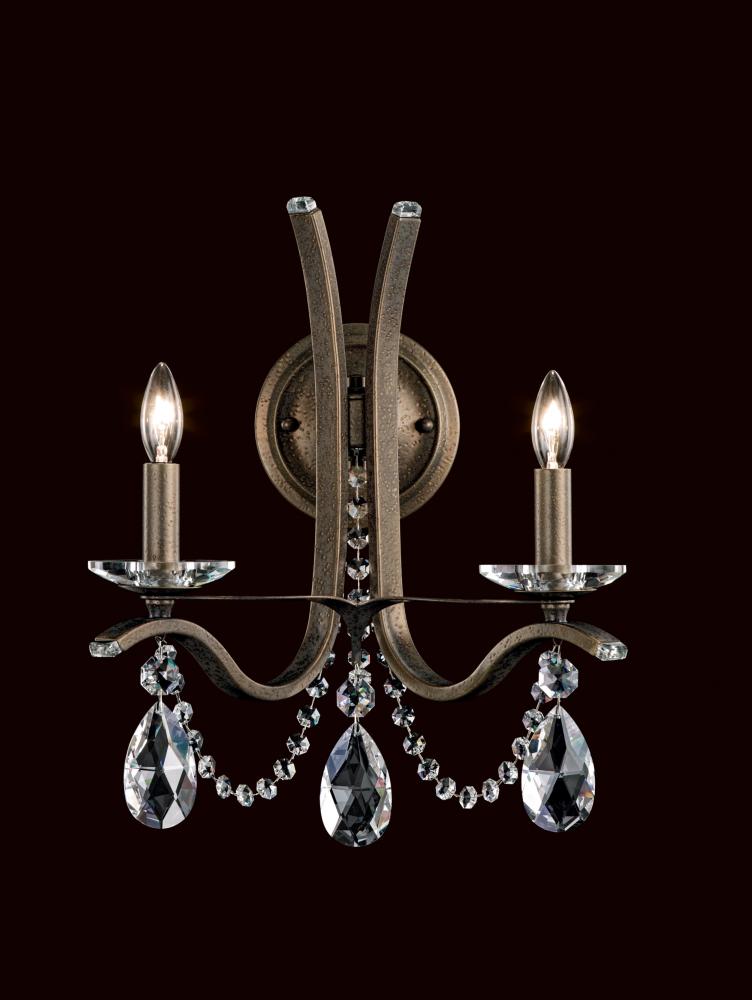 Vesca 2 Light 120V Wall Sconce in Heirloom Gold with Clear Radiance Crystal