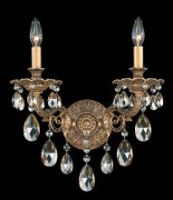 Schonbek 1870 5642-22R - Milano 2 Light 120V Wall Sconce in Heirloom Gold with Clear Radiance Crystal