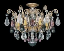 Schonbek 1870 3584-22OS - Renaissance Rock Crystal 6 Light 120V Semi-Flush Mount in Heirloom Gold with Olivine & Smoke Quart