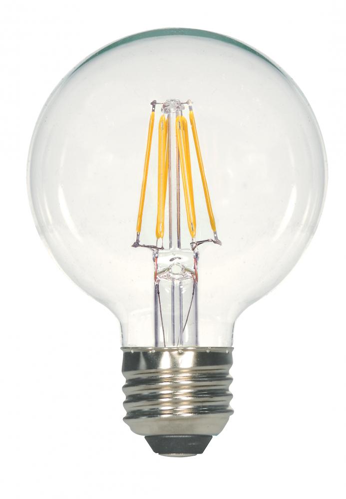 4.72" M.O.L. Clear LED G25, E26, 8W, Dimmable, 2700K