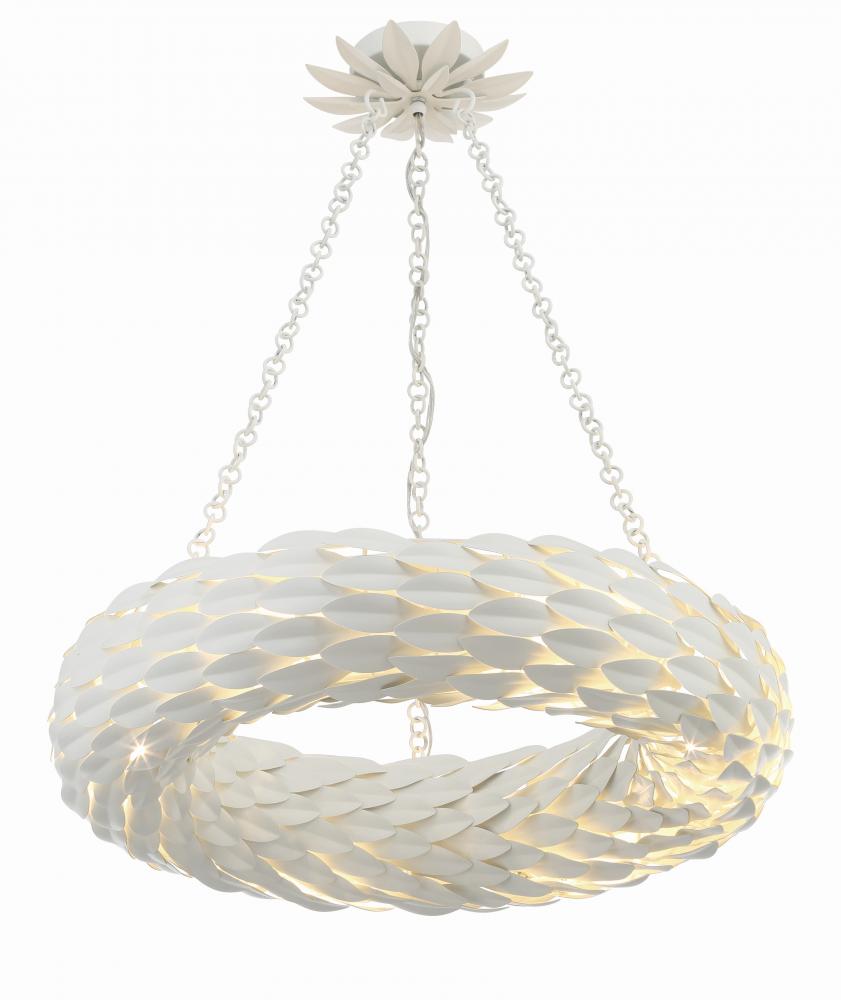 Broche 6 Light Matte White Chandelier