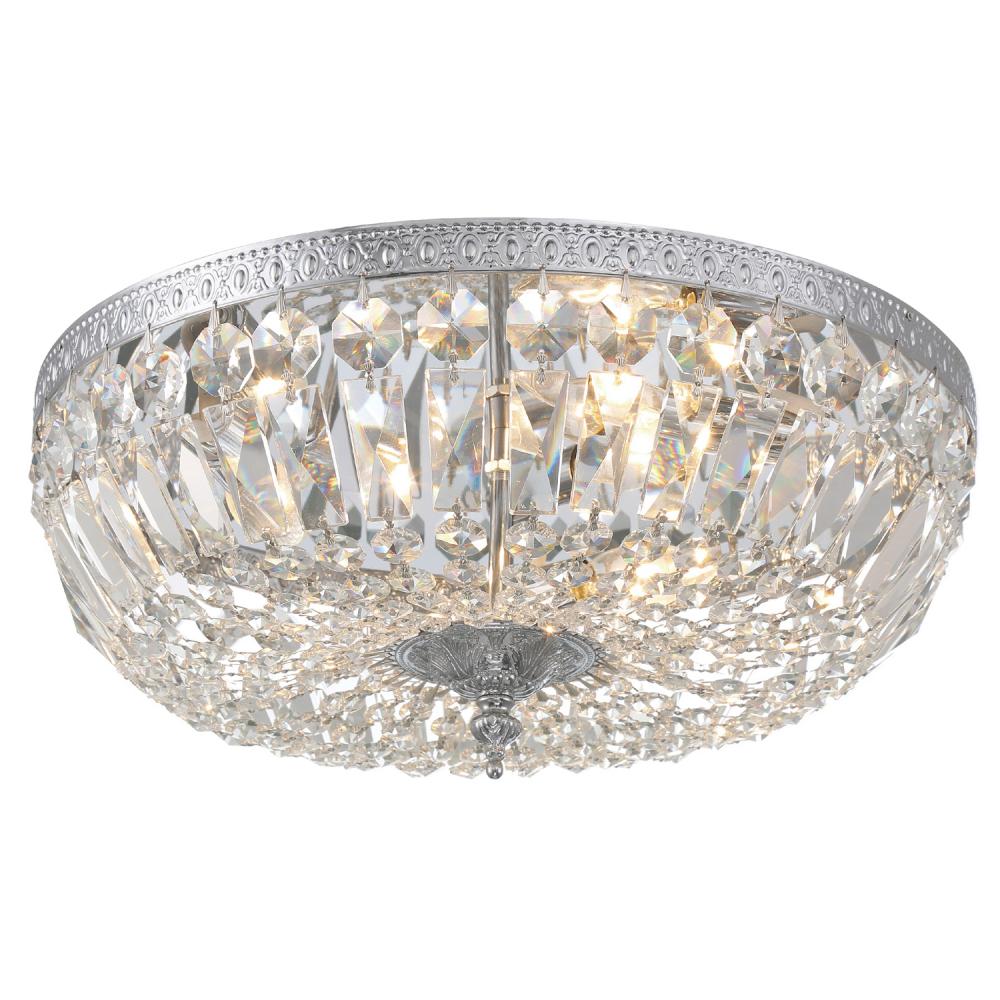 Crystorama 3 Light Swarovski Strass Crystal Polished Chrome Flush Mount