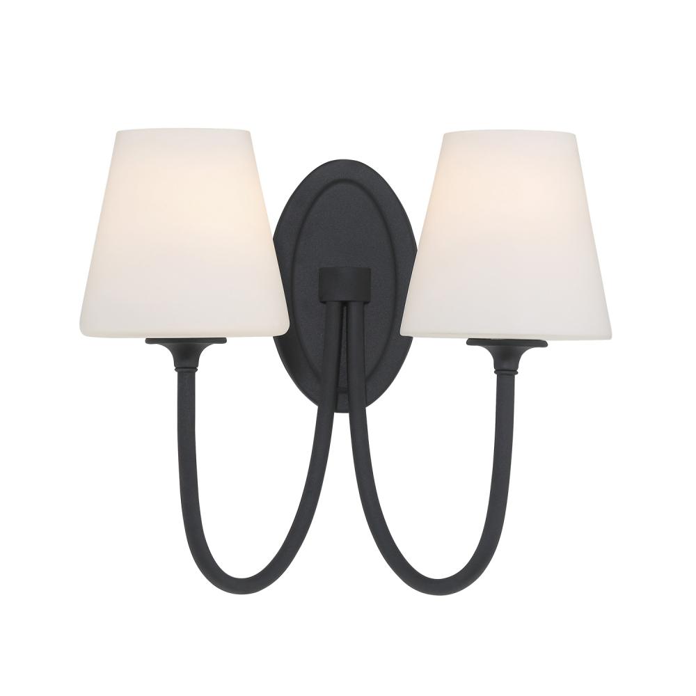 Juno 2 Light Black Forged Sconce