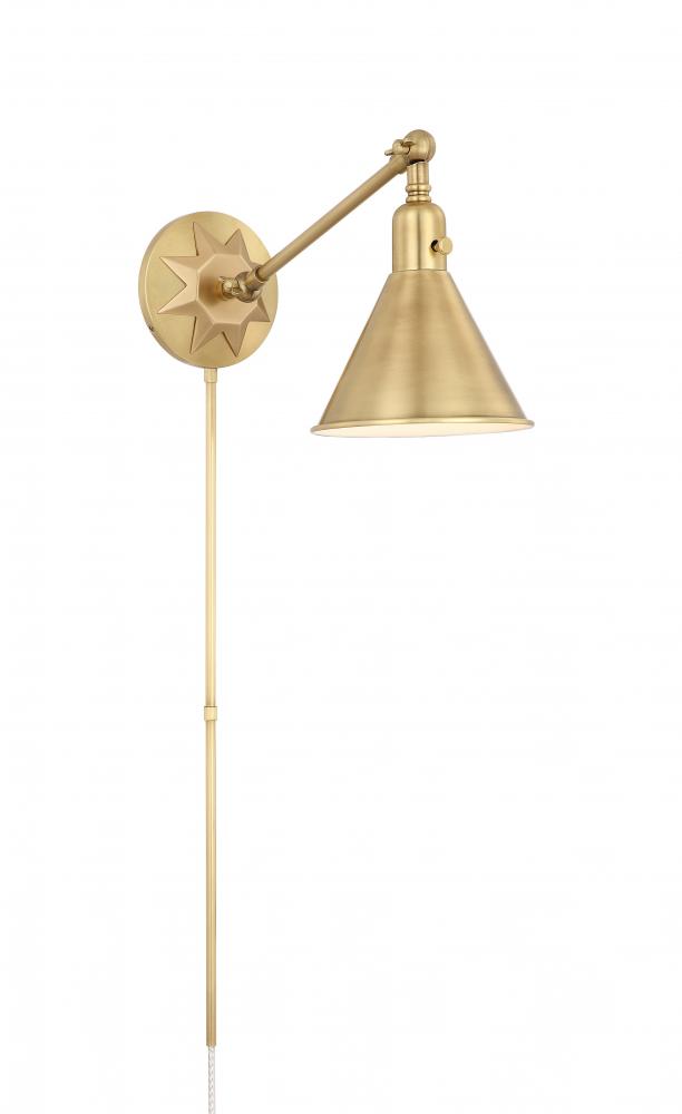 Morgan 1 Light Aged Brass Task Sconce