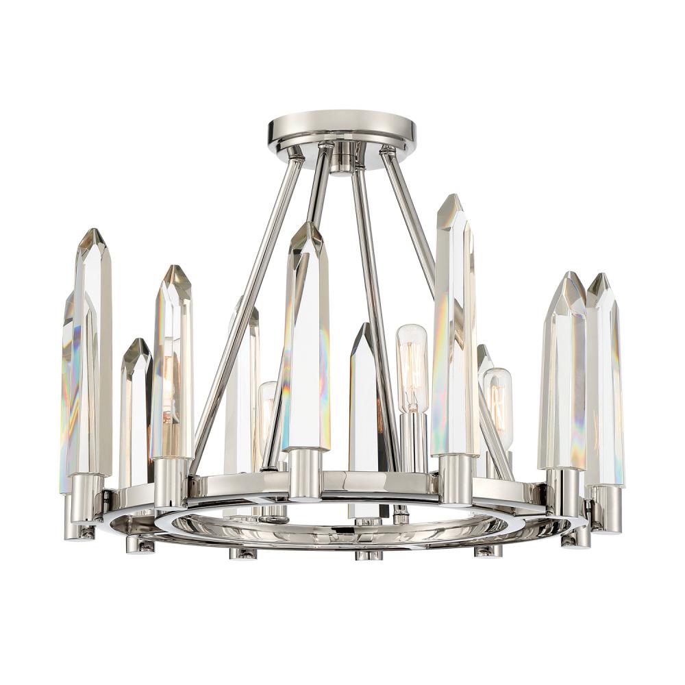 Watson 4 Light Polished Nickel Semi Flush Mount