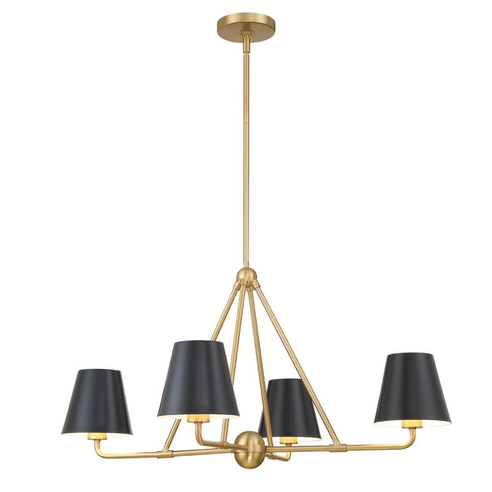 Xavier 4 Light Vibrant Gold Chandelier