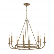 Crystorama BAI-A2108-AG - Bailey 8 Light Aged Brass Chandelier