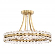 Crystorama CLO-8894-AG - Clover 18.25'' Aged Brass Semi Flush Mount