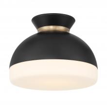 Crystorama GID-4000-MK-VG - Brian Patrick Flynn Gidget 1 Light Matte Black + Vibrant Gold Flush Mount