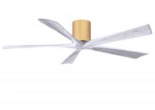 Matthews Fan Company IR5H-LM-MWH-60 - Irene-5H - 60" Five Blade Flush Mount Paddle Fan - Light Maple Tone Finish - Matte White Blades