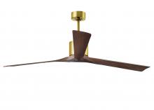 Matthews Fan Company NKXL-BRBR-WA-72 - Nan XL - 72" Ceiling Fan - Brushed Brass Finish - Walnut Tone Blades