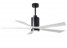 Matthews Fan Company PA5-BK-MWH-60 - Patricia-5-60" Five Blade Ceiling Fan-5CCT Integrated LED-Matte Black Finish-Matte White Blades