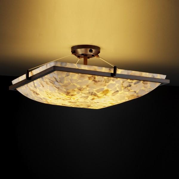 24" Square LED Semi-Flush Bowl w/ Ring