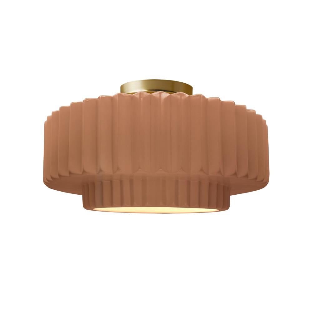 Medium Tier Pleated Semi-Flush