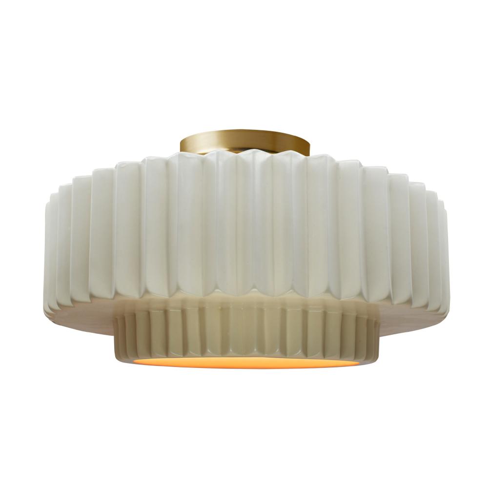 Large Tier Pleated Semi-Flush