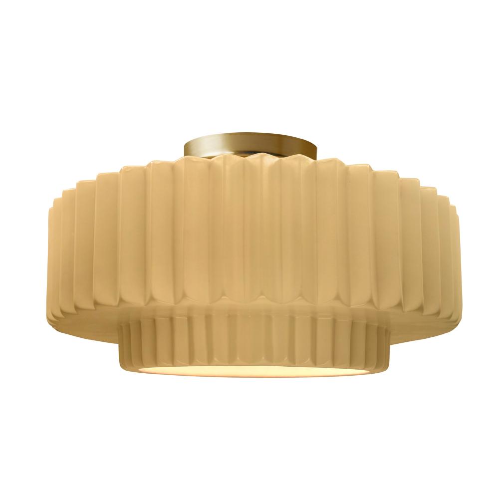 Large Tier Pleated Semi-Flush