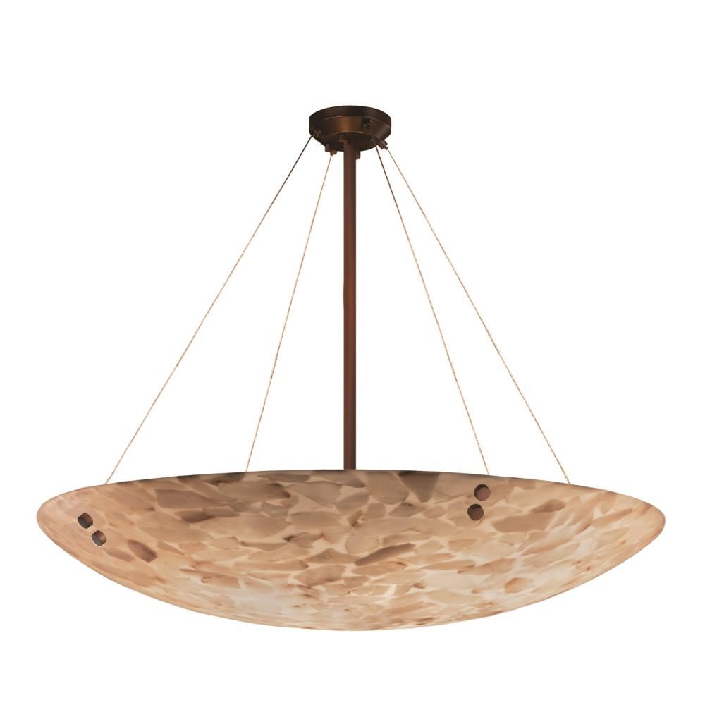 60" LED Pendant Bowl w/ PAIR SQUARE W/ POINTS FINIALS