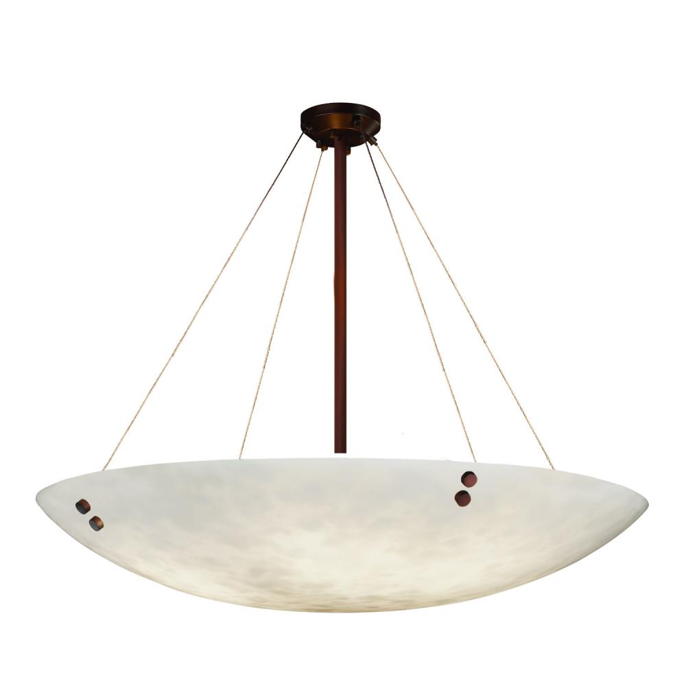 60" LED Pendant Bowl w/ PAIR CYLINDRICAL FINIALS